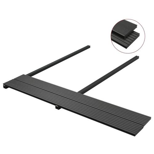 Massive terrassebrædder med tilbehør WPC 10 m² 4 m sort