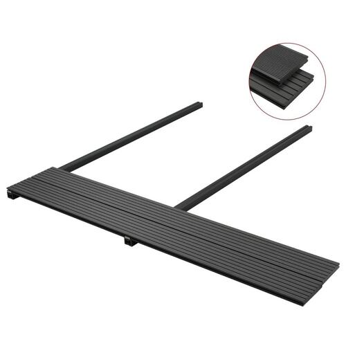 Massive terrassebrædder med tilbehør WPC 20 m² 4 m sort