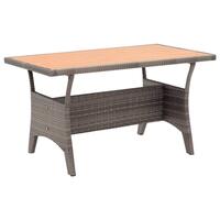 Havebord 120x70x66 cm polyrattan grå