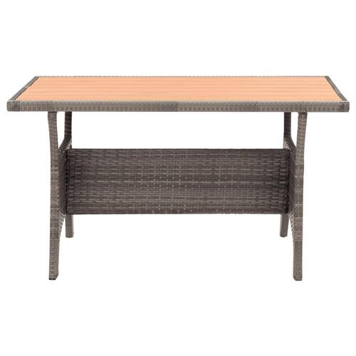 Havebord 120x70x66 cm polyrattan grå