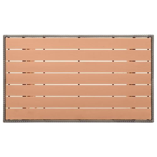 Havebord 120x70x66 cm polyrattan grå
