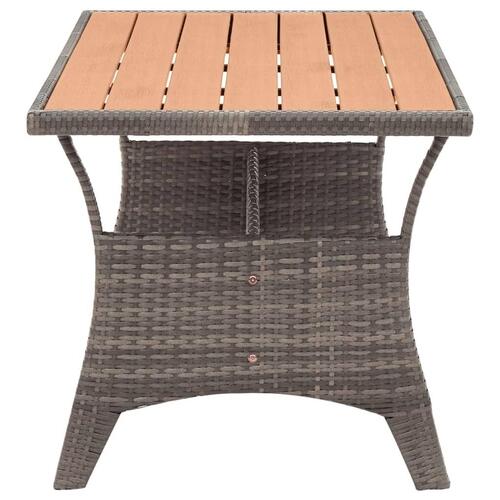 Havebord 120x70x66 cm polyrattan grå