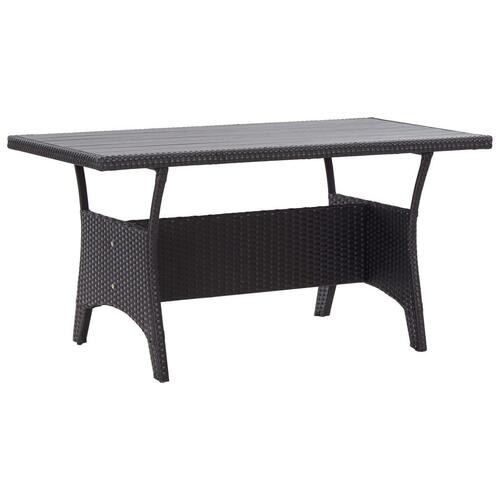 Havebord 120x70x66 cm polyrattan sort