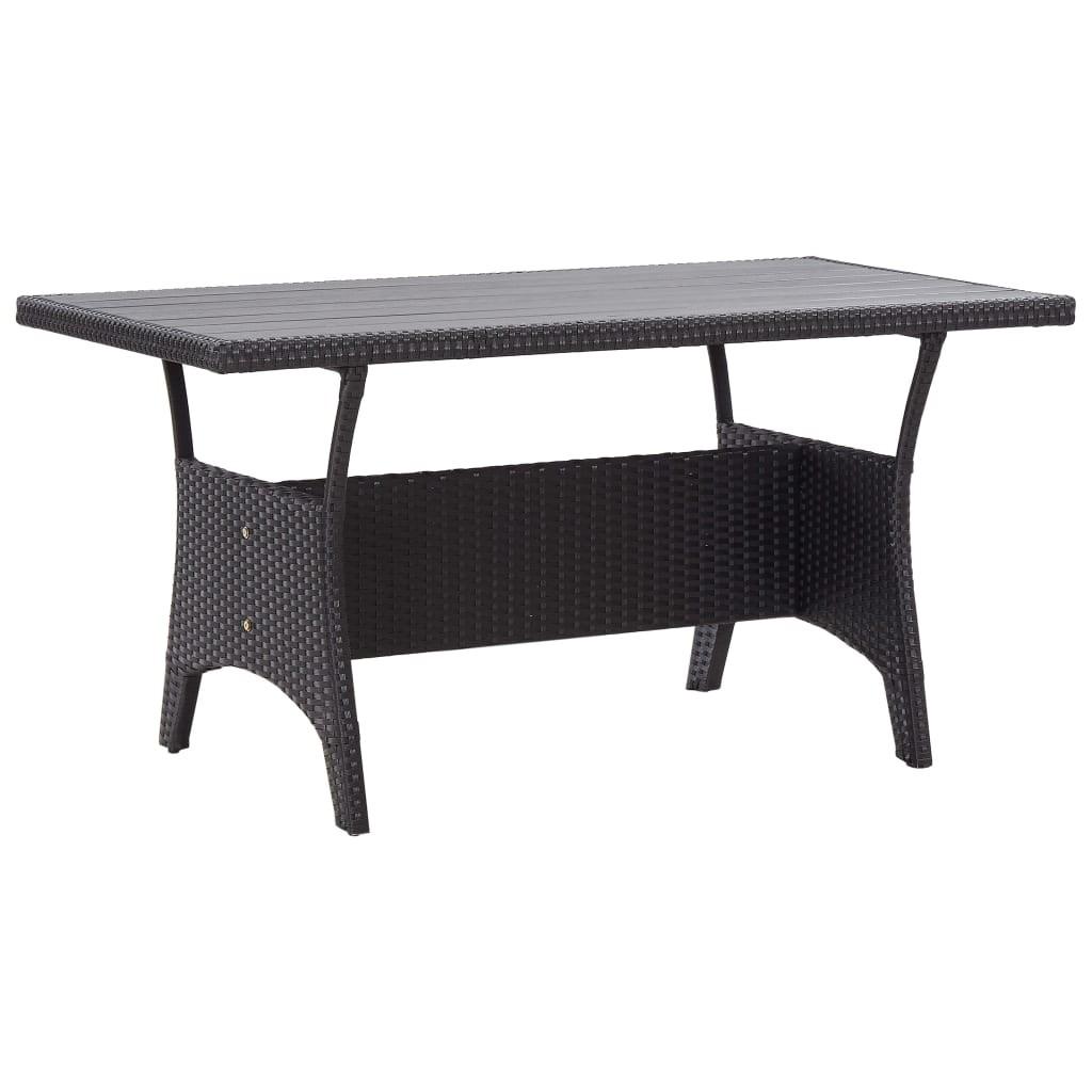 Havebord 120x70x66 cm polyrattan sort
