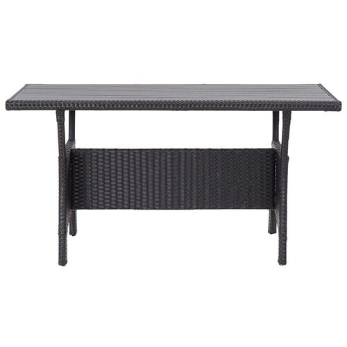 Havebord 120x70x66 cm polyrattan sort