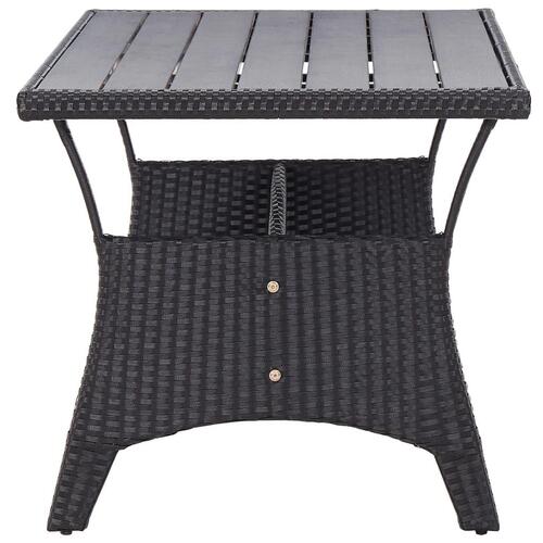 Havebord 120x70x66 cm polyrattan sort
