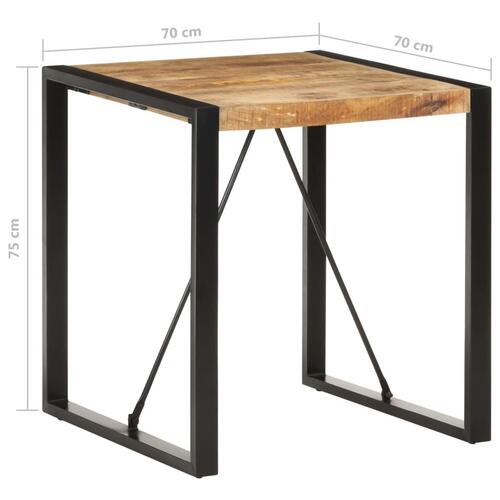 Spisebord 70x70x75 cm massivt ru mangotræ