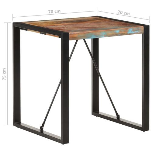 Spisebord 70x70x75 cm massivt genanvendt træ