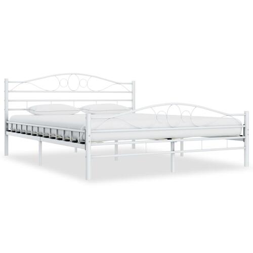 Sengestel 200 x 200 cm metal hvid