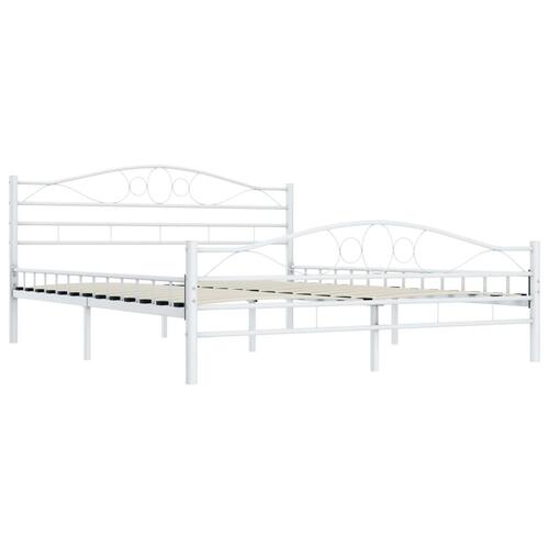 Sengestel 200 x 200 cm metal hvid