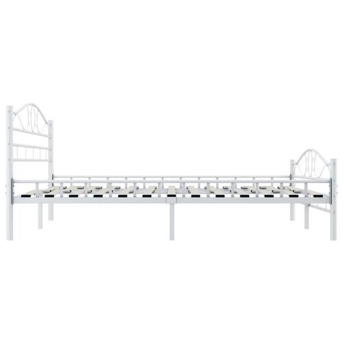Sengestel 200 x 200 cm metal hvid
