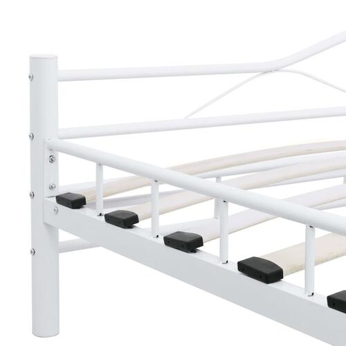 Sengestel 200 x 200 cm metal hvid