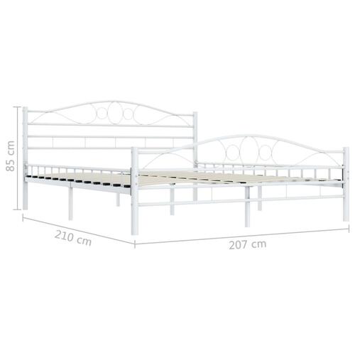 Sengestel 200 x 200 cm metal hvid