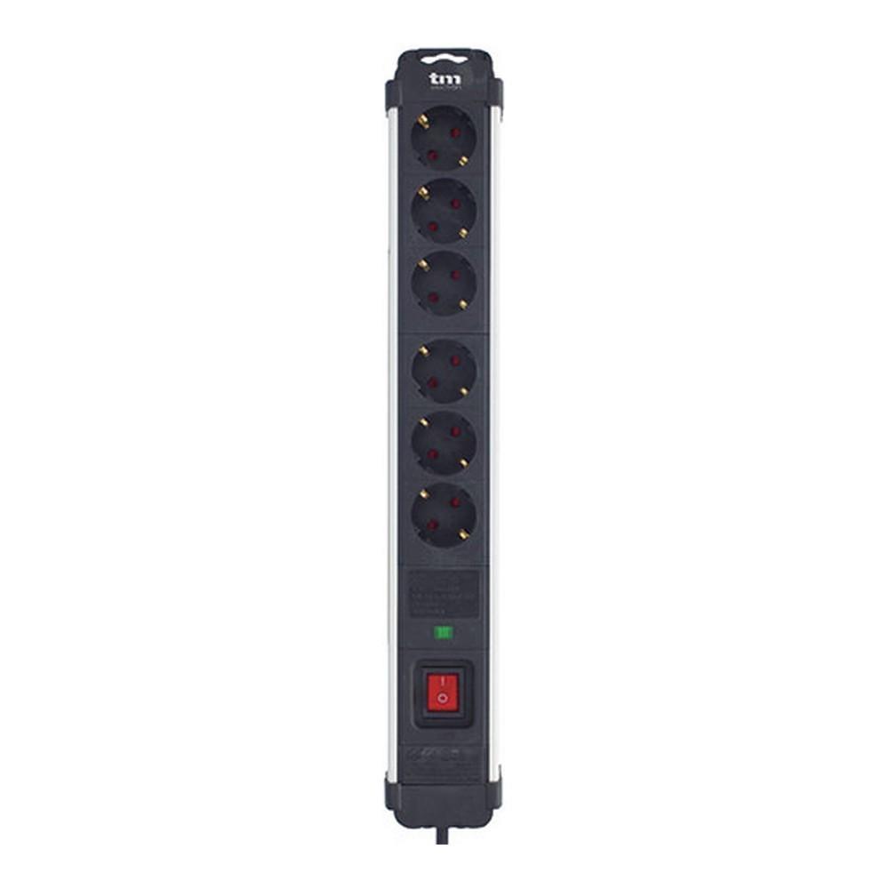Stikdåse - 6 udtag med kontakt TM Electron 230 V