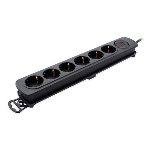 Stikdåse - 6 udtag med kontakt TM Electron 250 V