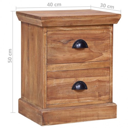 Sengebord 40 x 30 x 50 cm massivt teaktræ