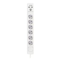 Stikdåse - 6 udtag med kontakt TM Electron 230 V