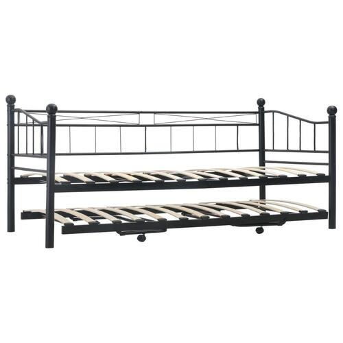 Sengestel 180 x 200/90 x 200 cm stål sort