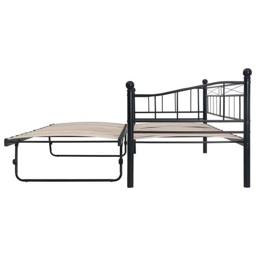 Sengestel 180 x 200/90 x 200 cm stål sort