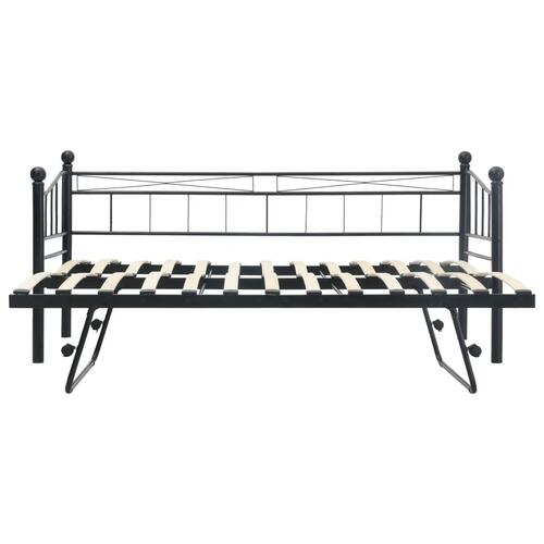 Sengestel 180 x 200/90 x 200 cm stål sort