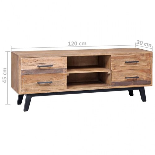 Tv-skab 120 x 30 x 45 cm massivt teaktræ