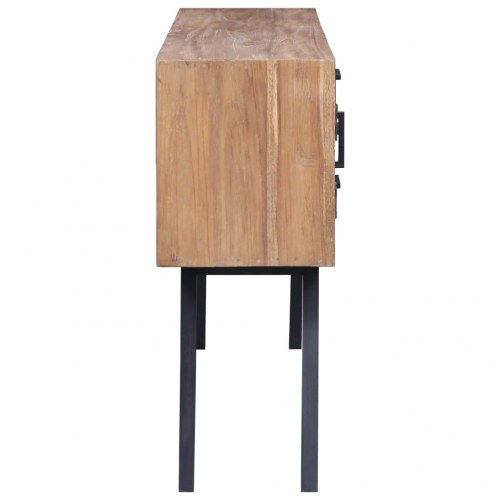 Skænk 110×30×75 cm i massivt teaktræ - 6 skuffer og 2 låger