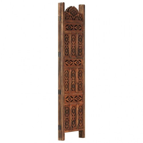 3-panels rumdeler håndskåret 120 x 165 cm massivt mangotræ brun