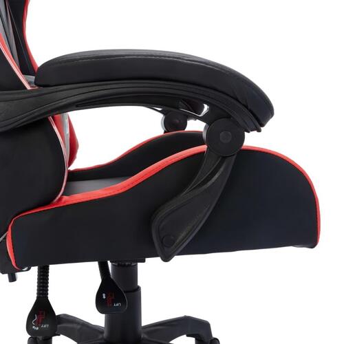 Gamingstol m. LED-lys RGB-farver kunstlæder rød og sort