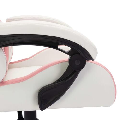 Gamingstol med LED-lys RGB-farver kunstlæder pink og sort