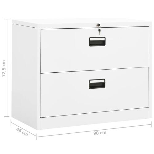 Arkivskab 90x46x72,5 cm stål hvid
