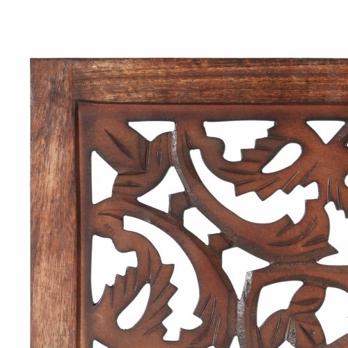 3-panels rumdeler håndskåret 120 x 165 cm massivt mangotræ brun