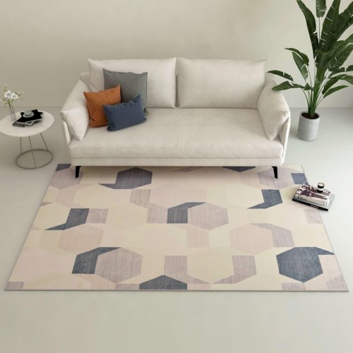 Gulvtæppe med tryk 120 x 170 cm polyester flerfarvet