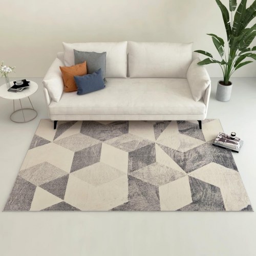 Gulvtæppe med tryk 120x170 cm polyester beige