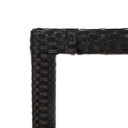 Udendørs spisebordssæt 5 dele med hynder polyrattan sort