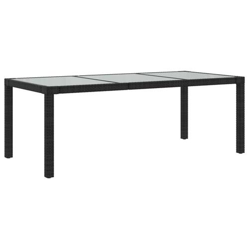 Udendørs spisebordssæt 7 dele med hynder polyrattan sort