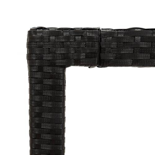 Udendørs spisebordssæt 5 dele med hynder polyrattan sort
