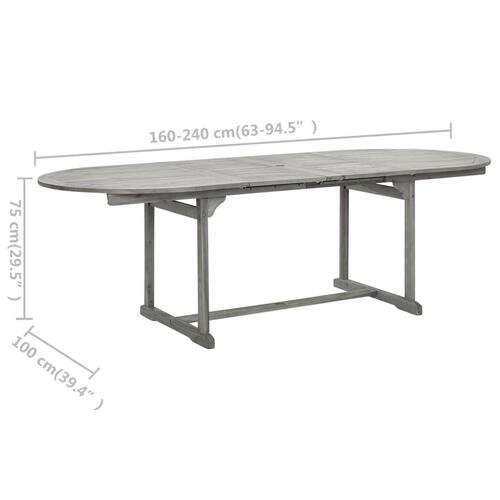 Havebord (160-240)x100x75 cm massivt akacietræ