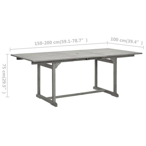 Havebord (150-200)x100x75 cm massivt akacietræ