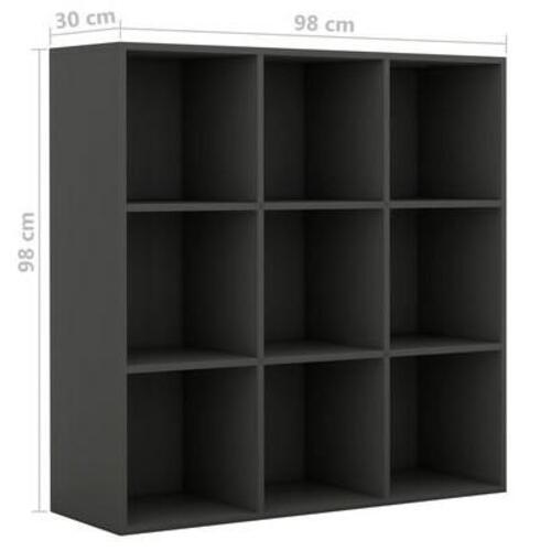 Bogreol 98x29x97,5 cm konstrueret træ grå