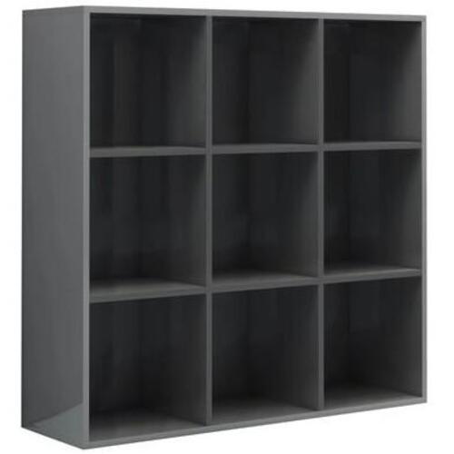 Bogreol 98x29x97,5 cm spånplade grå højglans