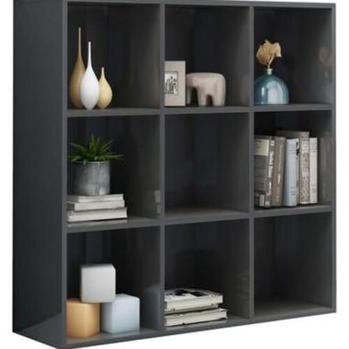 Bogreol 98x29x97,5 cm spånplade grå højglans