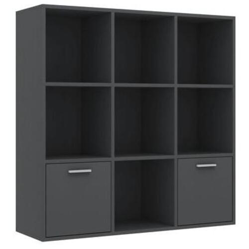 Bogreol 98x30x98 cm spånplade grå