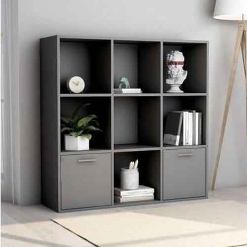 Bogreol 98x30x98 cm spånplade grå