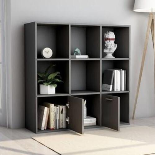 Bogreol 98x30x98 cm spånplade grå