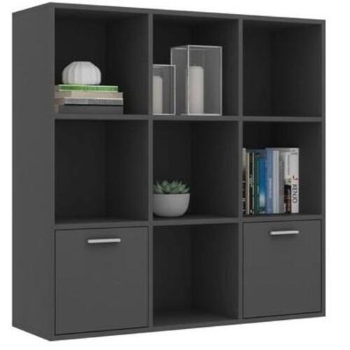 Bogreol 98x30x98 cm spånplade grå