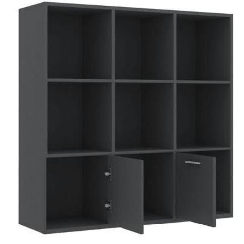 Bogreol 98x30x98 cm spånplade grå