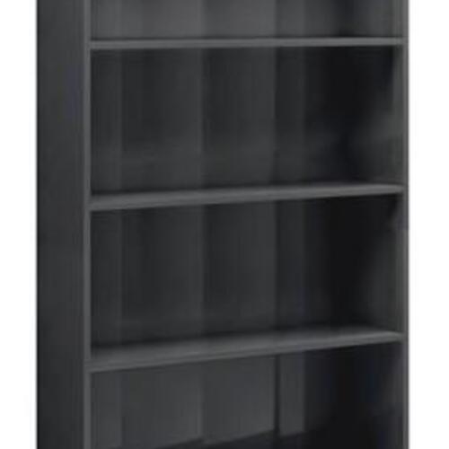 Bogreol med 4 hylder 80x24x142 cm konstrueret træ grå højglans