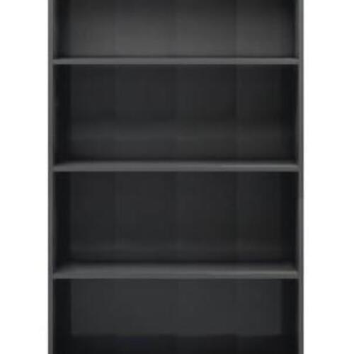 Bogreol med 4 hylder 80x24x142 cm konstrueret træ grå højglans