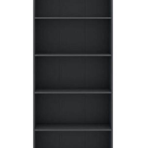 Bogreol med 5 hylder 80x30x189 cm konstrueret træ grå