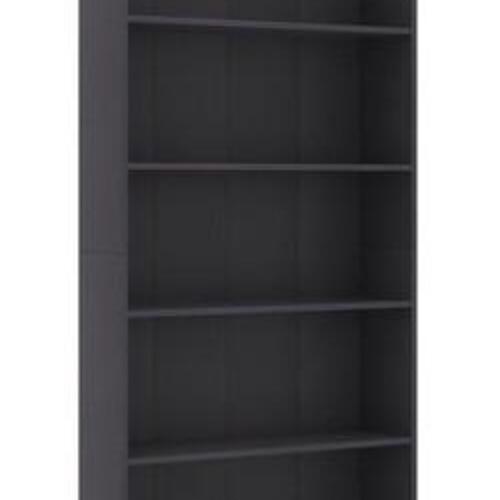Bogreol med 5 hylder 80x24x175 cm konstrueret træ grå